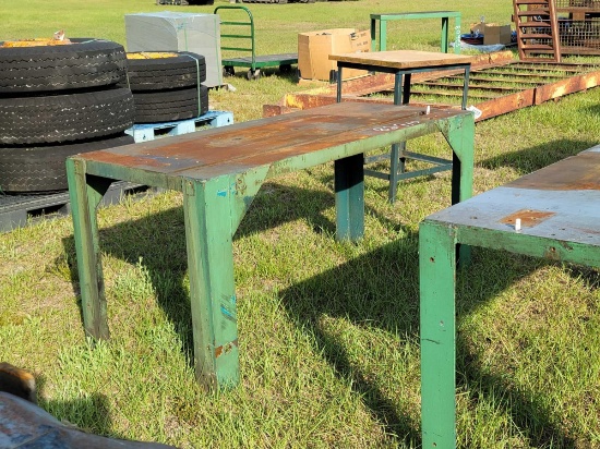 207 - STEEL WORK TABLE 28" X 62"
