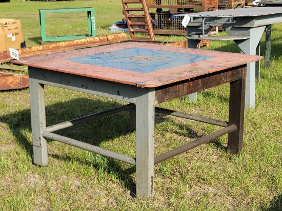 211 - STEEL WORK TABLE 48" X 48"