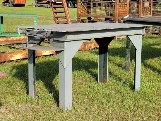 213 - STEEL WORK TABLE 36" X 60"