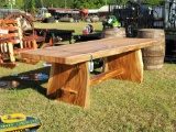 367 - 8 FOOT TEAK WOOD TABLE