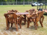 619 - TEAKWOOD TABLE AND CHAIRS
