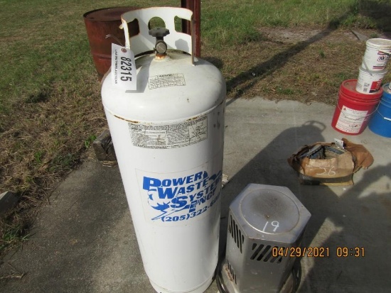 LP GAS CYLINDER, 68LB, AND HEATER