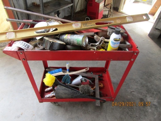 ROLLING SHOP CART WITH MISC. TOOLS