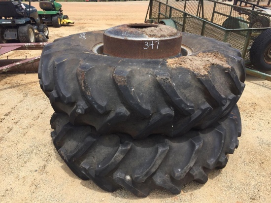 2 - GOOD YEAR TRACTOR TIRES & RIMS