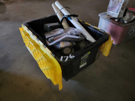 CONTAINER CONTAINING PCV PLUMBING PARTS