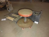 HARDWOOD DOLLY, ROLLING SHOP STOOL