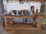 WOOD SHOP TABLE AND CONTENTS