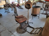 322 - VINTAGE BARBER CHAIR & STAND DRYER