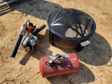 2156 - FIRE PIT WITH LID, STIHL BG55 BLOWER,