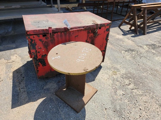 JOB BOX 30" X 48" X 30" AND WORK BENCH,