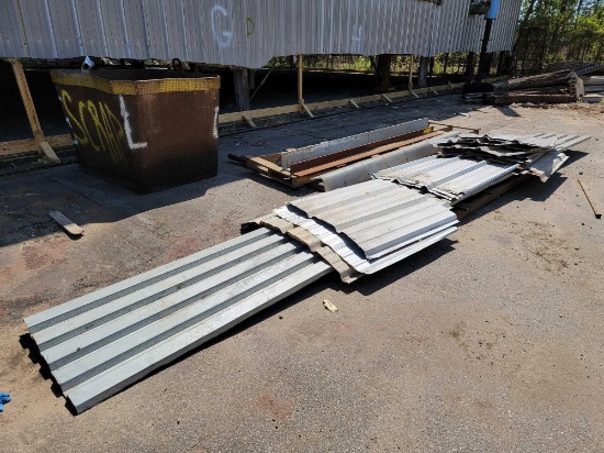 4 - PIECES 6" X 6" X 10' ANGLE & METAL ROOFING
