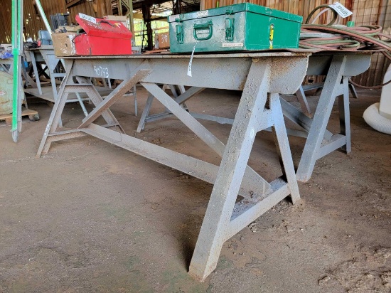 2 - 92" X 32" SAW HORSES & SHEET METAL