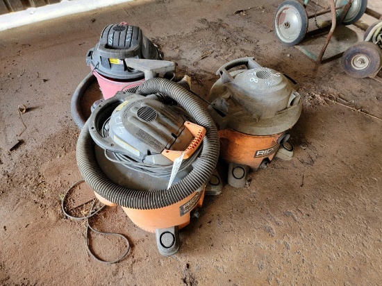 2 - RIDGID & 1 - CRAFTSMAN SHOP VAC