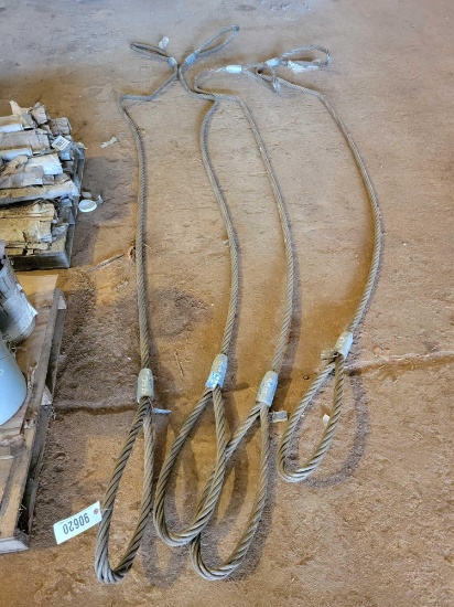 4 - 1 1/4" X 16' RIGGING CABLES,