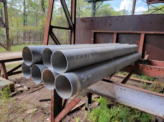 7 PIECES OF 6" ROUND GALVANIZED TUBING 7'