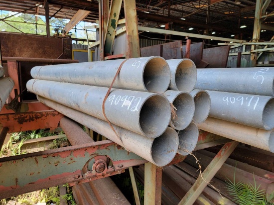 7 PIECES OF 6" ROUND GALVANIZED TUBING 7'