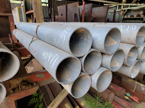 7 PIECES OF 6" ROUND GALVANIZED TUBING 7'