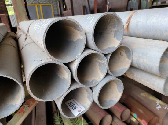 7 PIECES OF 6" ROUND GALVANIZED TUBING 7'