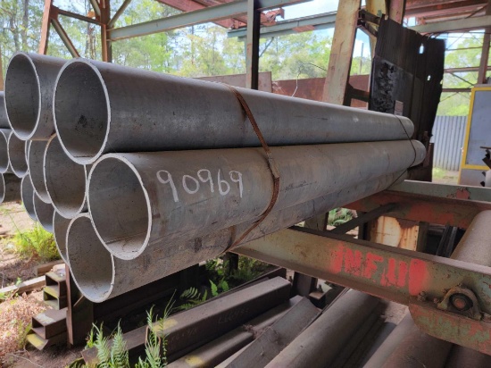 7 PIECES OF 6" ROUND GALVANIZED TUBING 7'
