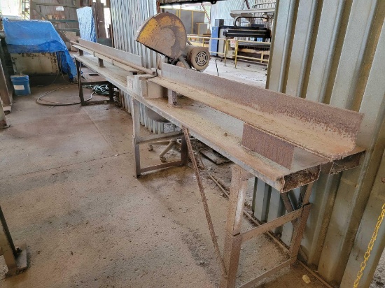 12" CHOP SAW ON 24" X 16' TABLE