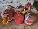 6 - 5 GALLON RED SAFETY GAS CANS