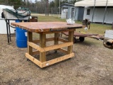 2356 - WOOD WORK TABLE AND VICE