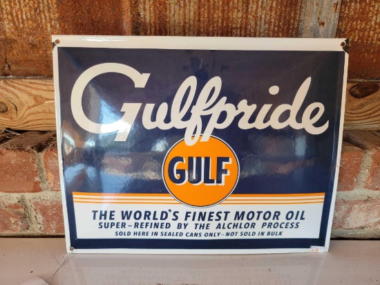 "GULFPRIDE" METAL SIGN