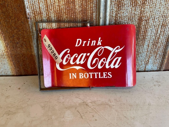 "DRINK COCA COLA IN BOTTLES" SIGN