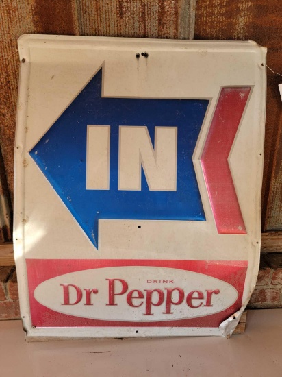 "DR. PEPPER IN" METAL SIGN