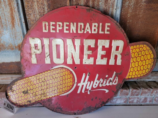 "DEPENDABLE PIONEER HYBRIDS" SIGN