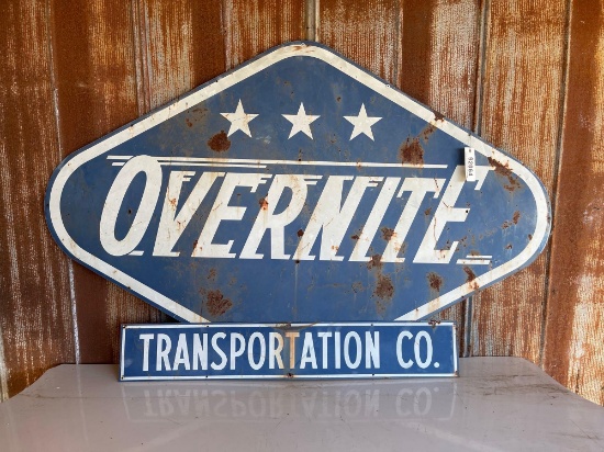 "OVERNIGHT TRANSPORTATION CO" METAL SIGN
