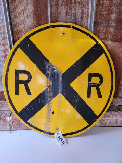 RAILROAD CROSSING METAL SIGN