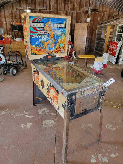 1973 "BIG BRAVE" 2 - PLAYER PIN BALL MACHINE