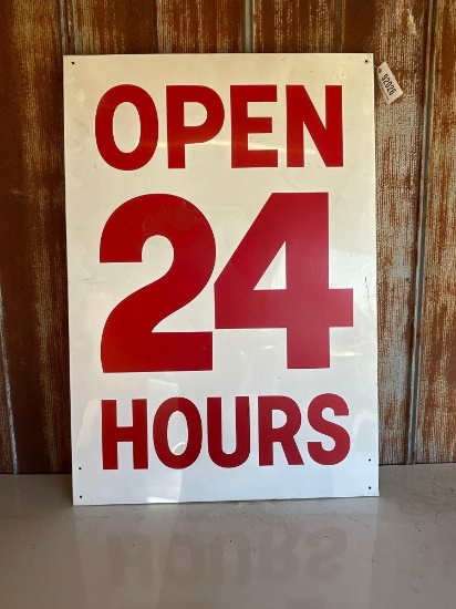 "OPEN 24 HOURS" SIGN