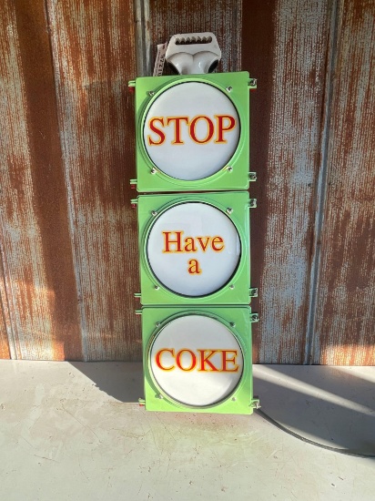 "STOP, HAVE A COKE" LIGHTED SIGN