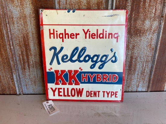 "HIGHER YIELDING KELLOGG'S" METAL SIGN