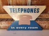 TELEPHONES IN EVERY ROOM METAL SIGN