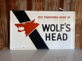 WOLF'S HEAD METAL SIGN