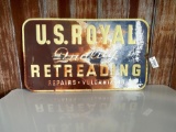 1940S US ROYAL TIRES SINGLE-SIDED TIN SIGN