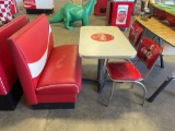 COCA-COLA TABLE WITH BENCH & 2 CHAIRS