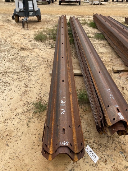 1165 - 24 - PIECES OF STEEL GUARD RAIL 24' LONG