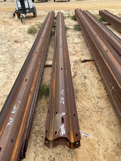 1166 - 20 - PIECES OF STEEL GUARD RAIL 24' LONG