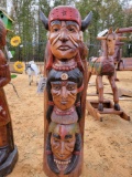 747 - TEAKWOOD TOTEM POLE