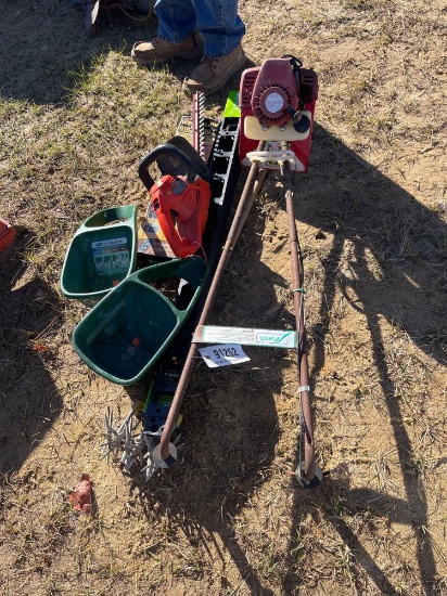 TILLER, HEDGE TRIMMER, & SPREADER
