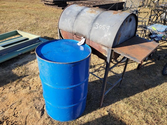 OLD GRILL & 55 GALLON DRUM