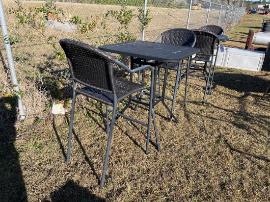 TABLE WITH 2 TALL CHAIRS