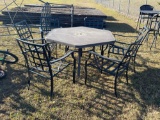 GLASS TABLE WITH 6 CHAIRS