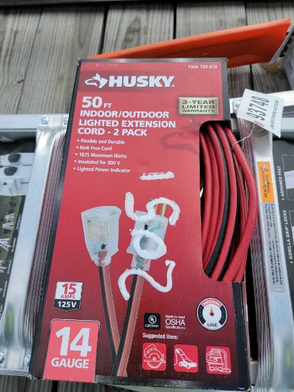 2051 - NEW 2- HUSKY 50" LIGHTED EXT CORD