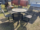 2414 - PATIO FURNITURE TABLE & 4 CHAIRS