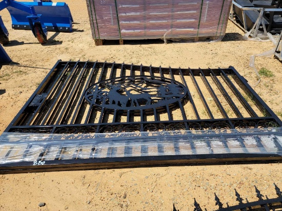 880 - ABSOLUTE - NEW 20' DBL WROUGHT IRON GATE